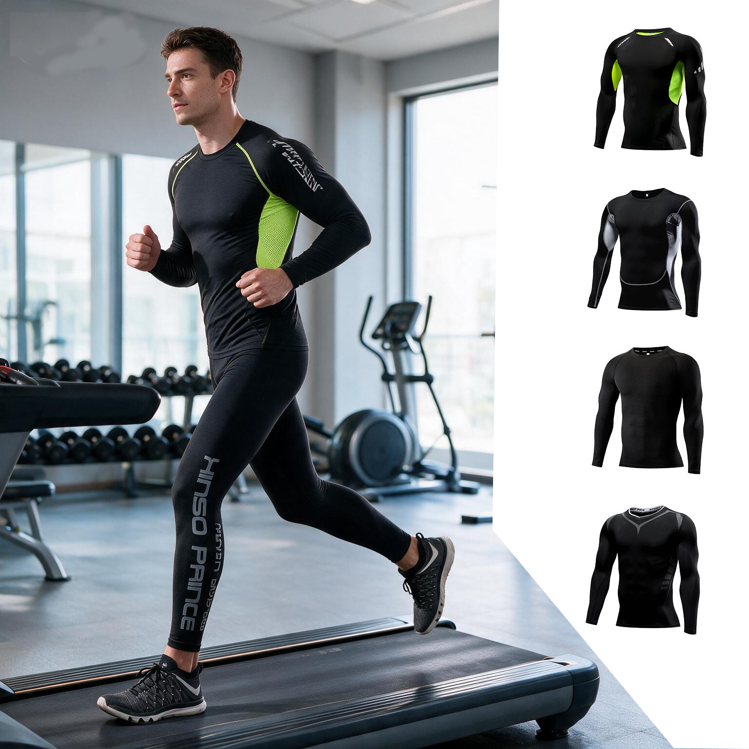 Yoga Fitness Training - Completo Sportivo a Compressione per Uomo